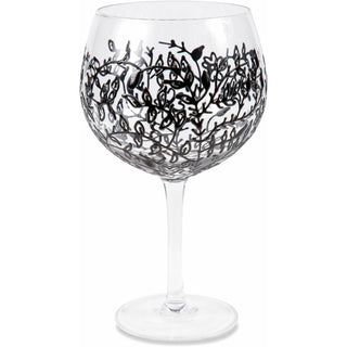 Black Vines 24 oz Hand Decorated Glass