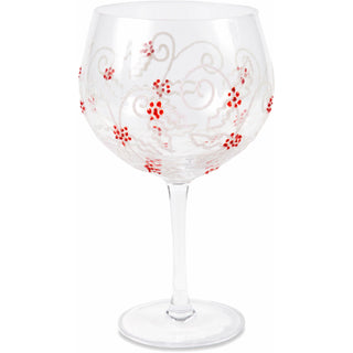 Red Berry Swirl 24 oz Hand Decorated Glass