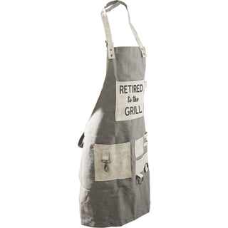 Retired to the Grill Canvas Grilling Apron