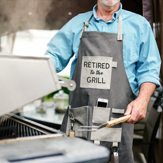 Retired to the Grill Canvas Grilling Apron