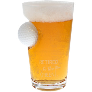 Green 15 oz Golf Ball Glass