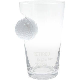 Green 15 oz Golf Ball Glass