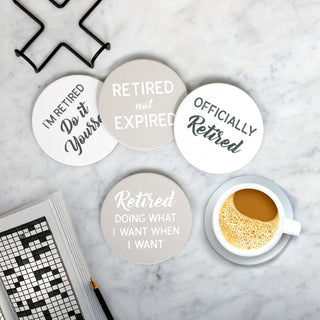 Retired Life 4" Ceramic Coasters (Set of 4)