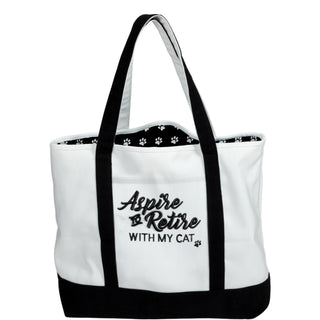 With My Cat Canvas Tote Bag