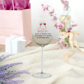 Bestie Gift Boxed 17 oz Wine Glass