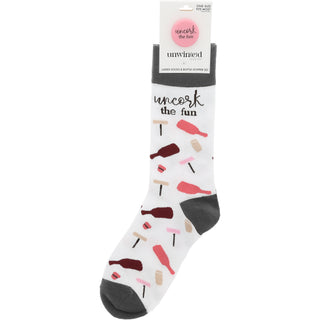 Uncork The Fun Cotton Blend Socks with Silicone Bottle Stopper