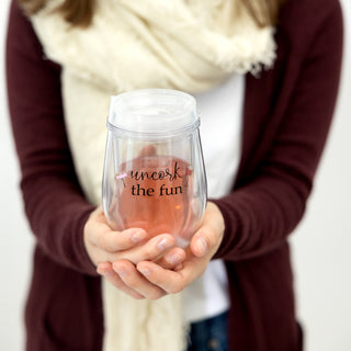 Uncork 12 oz Acrylic Stemless Wine Glass with Lid