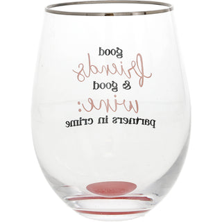 Partner In Crime Gift Boxed 18 oz Stemless Wine Glass