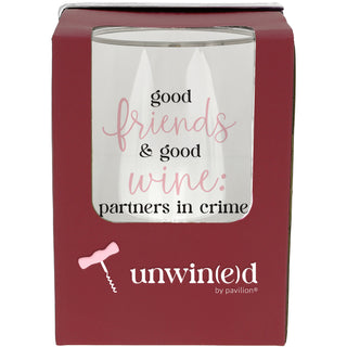 Partner In Crime Gift Boxed 18 oz Stemless Wine Glass