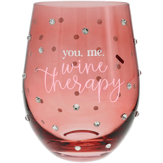 Wine Therapy Gift Boxed 18 oz Stemless Wine Glass