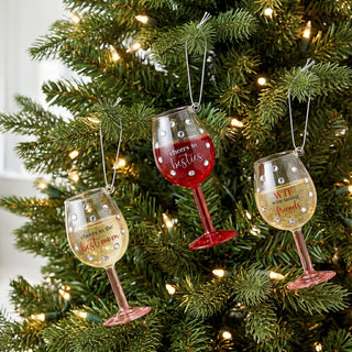 Best Mom 4" Mini Wine Glass Ornament
