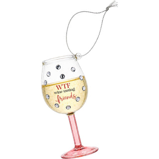 Wine Tasting Friends 4" Mini Wine Glass Ornament
