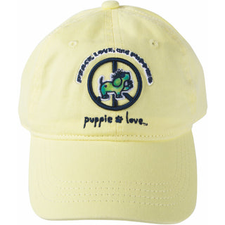 Peace Light Yellow Adjustable Hat