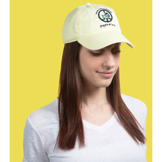 Peace Light Yellow Adjustable Hat