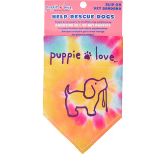 Tie Dye 12" x 8" Canvas Slip on Pet Bandana