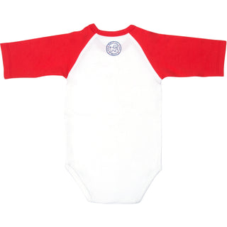 Super Hero 3/4 Length Red Sleeve Onesie