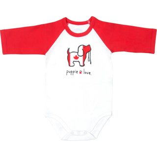 Canada 6-12 Months 3/4 Length Red Sleeve Onesie
