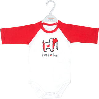 Canada 3/4 Length Red Sleeve Onesie