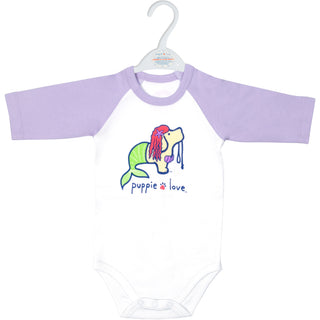 Mermaid 6-12 Months 3/4 Length Purple Sleeve Onesie
