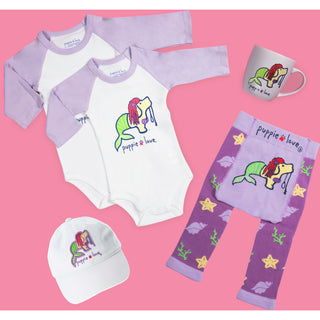 Mermaid 6-12 Months 3/4 Length Purple Sleeve Onesie