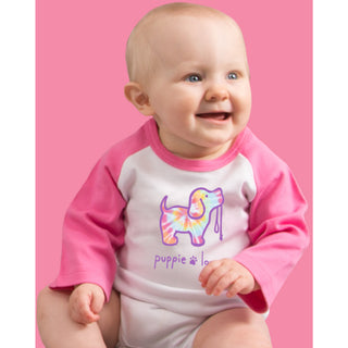 Tie Dye 12-24 Months 3/4 Length Pink Sleeve Onesie