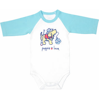 Lake 6-12 Months 3/4 Length Blue Sleeve Onesie