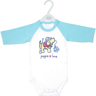 Lake 6-12 Months 3/4 Length Blue Sleeve Onesie