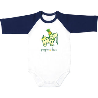 Pineapple 6-12 Months 3/4 Length Navy Sleeve Onesie