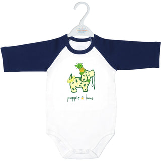 Pineapple 6-12 Months 3/4 Length Navy Sleeve Onesie
