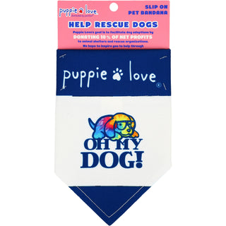 Oh My Dog! 7" x 5" Canvas Slip on Pet Bandana