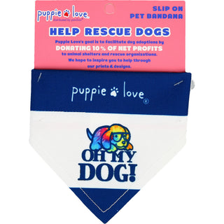 Oh My Dog! 7" x 5" Canvas Slip on Pet Bandana