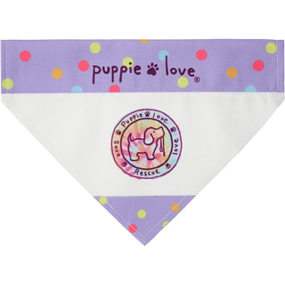 PinkTie Dye Filled Logo 7" x 5" Canvas Slip on Pet Bandana