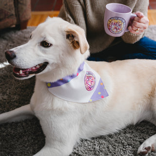 Pink Tie Dye Filled Logo 12" x 8" Canvas Slip on Pet Bandana