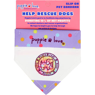 Pink Tie Dye Filled Logo 12" x 8" Canvas Slip on Pet Bandana