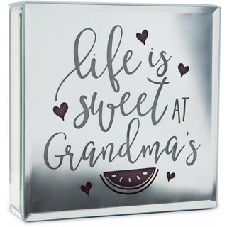 Grandma 6" Lit-Mirrored Plaque