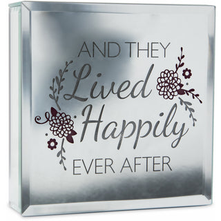 Happily Ever After 6" Lit-Mirrored Plaque