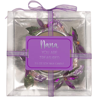 Nana Purple Flower 3.5 oz 100% Soy Wax Candle Scent: Jasmine