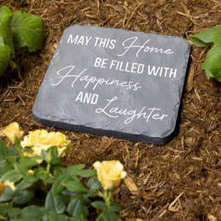 Happiness & Laughter 7.75" x 7.75" Garden Stone