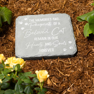 Cat Memorial 7.75" x 7.75" Garden Stone