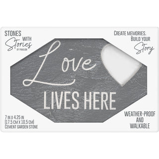 Love Lives Here 7" x 4.25" Garden Stone