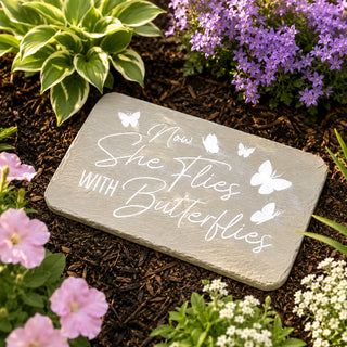 Butterflies 7" x 4.25" Garden Stone