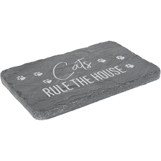 Cats Rule 7" x 4.25" Garden Stone