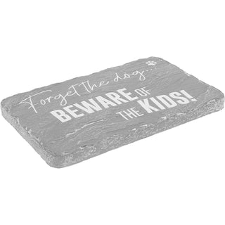 Beware Of The Kids 7" x 4.25" Garden Stone