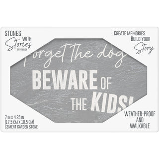 Beware Of The Kids 7" x 4.25" Garden Stone