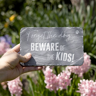 Beware Of The Kids 7" x 4.25" Garden Stone