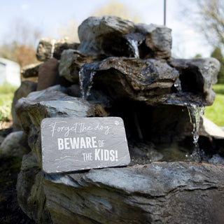 Beware Of The Kids 7" x 4.25" Garden Stone