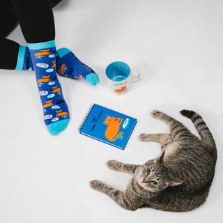 Not Meow-tivated S/M Unisex Cotton Blend Sock