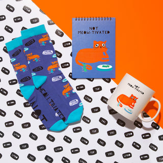Not Meow-tivated S/M Unisex Cotton Blend Sock