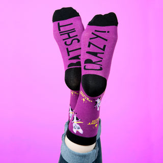 Bat Shit Crazy M/L Unisex Cotton Blend Sock