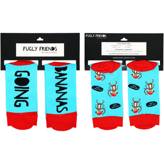 Going Bananas S/M Unisex Cotton Blend Sock